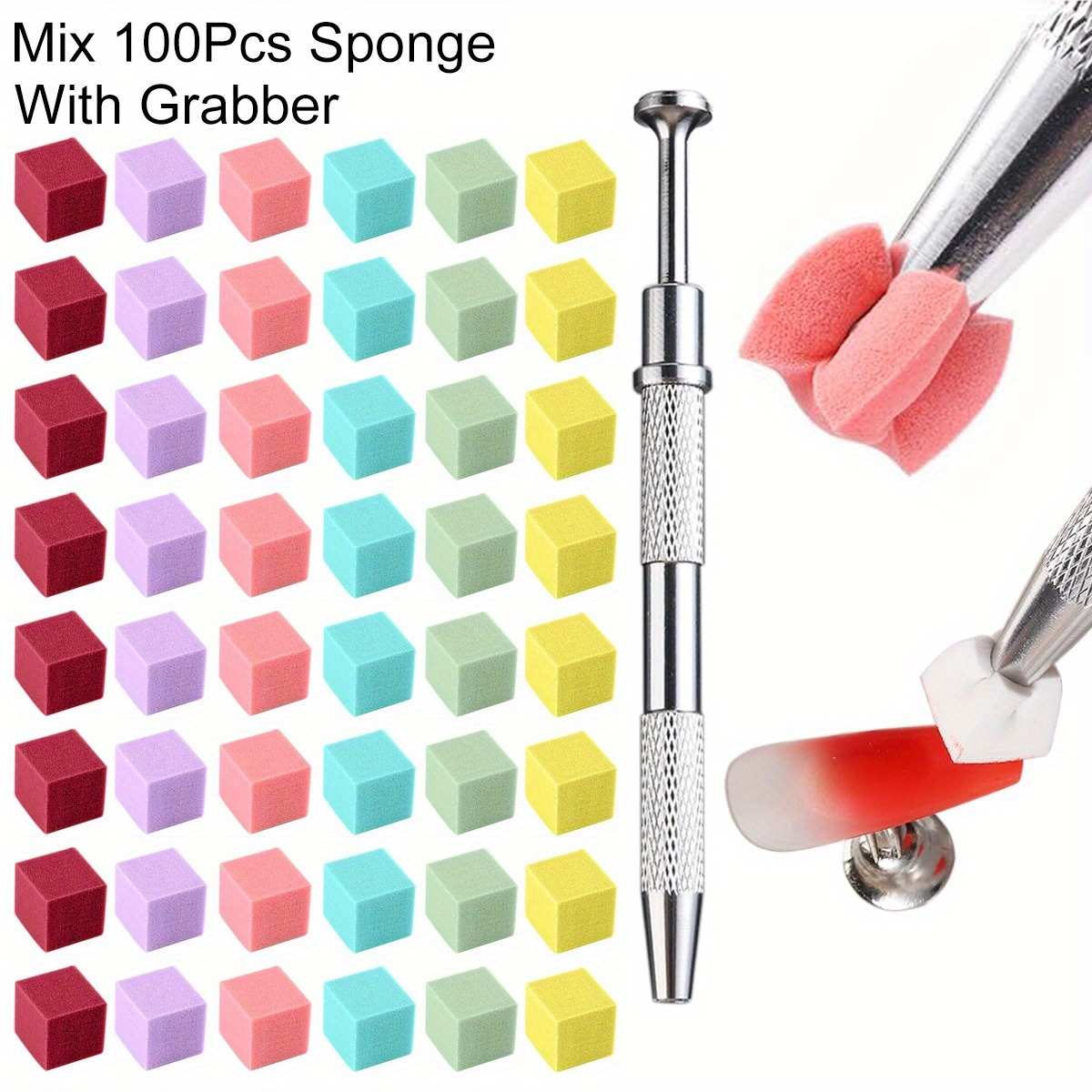 Nail Fan Brush - 1/50/100 Buah Set Spons Seni Kuku