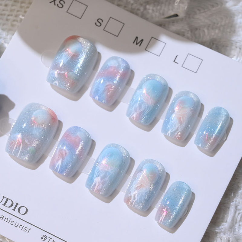 Nail Art Eye Cat - Kuku palsu wanita, 10 buah anak