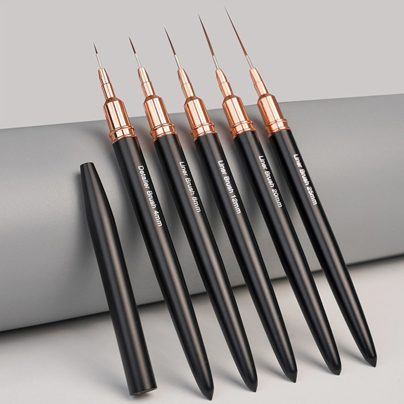 Nail Fan Brush - # 5 Buah/Set Kuas Liner Seni