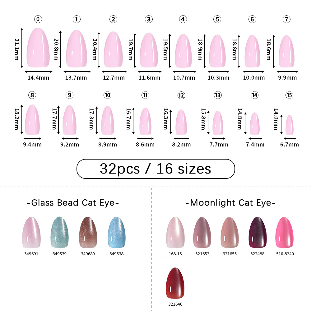 VITAGWX 32 Buah Kuku Palsu Uju - Nail Art Eye Cat ulasan dan harga