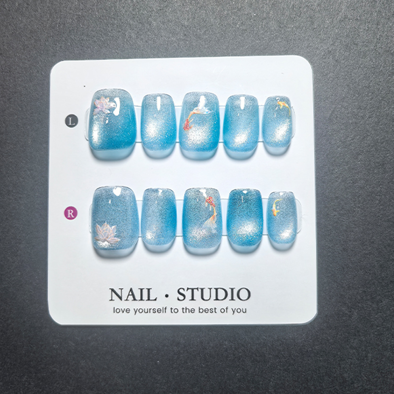 Kuku Palsu Cat Eye Press On 10 - Nail Art Eye Cat ulasan dan harga