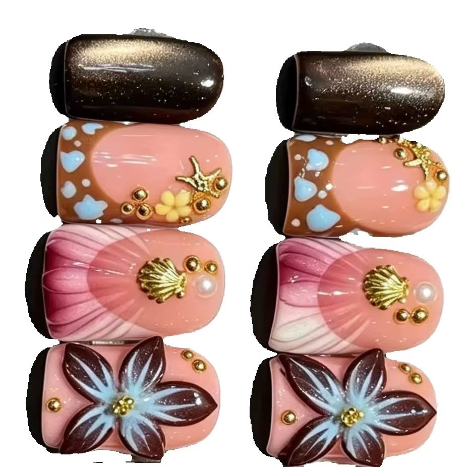 10Pcs/set Kuku Palsu Pendek Wa - Nail Art Eye Cat ulasan dan harga