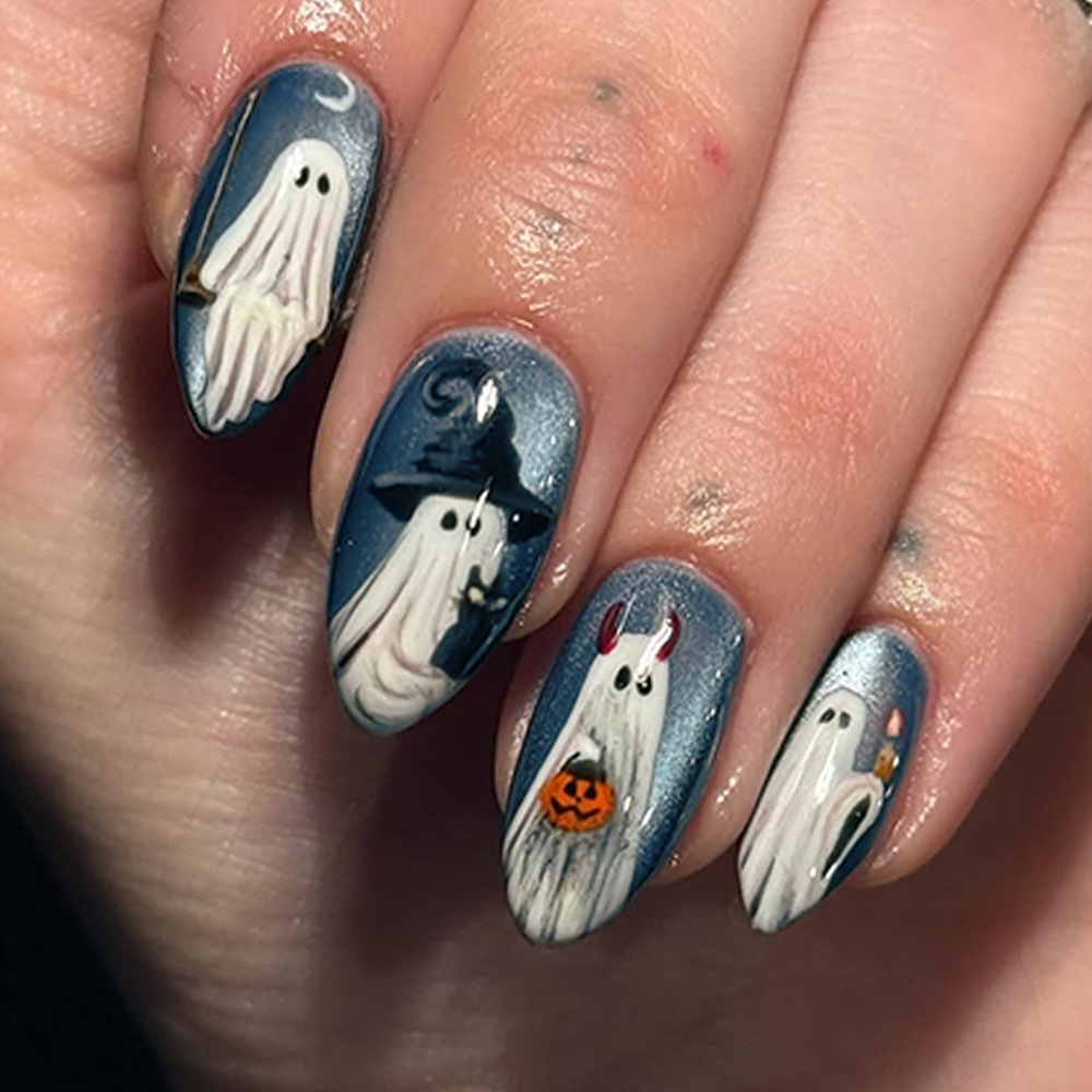 Kuku Palsu Halloween Desain Ha - Nail Art Eye Cat ulasan dan harga