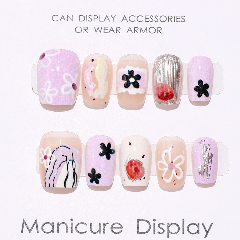 10Pcs Kuku Palsu Gaya Korea un - Nail Art Eye Cat ulasan dan harga