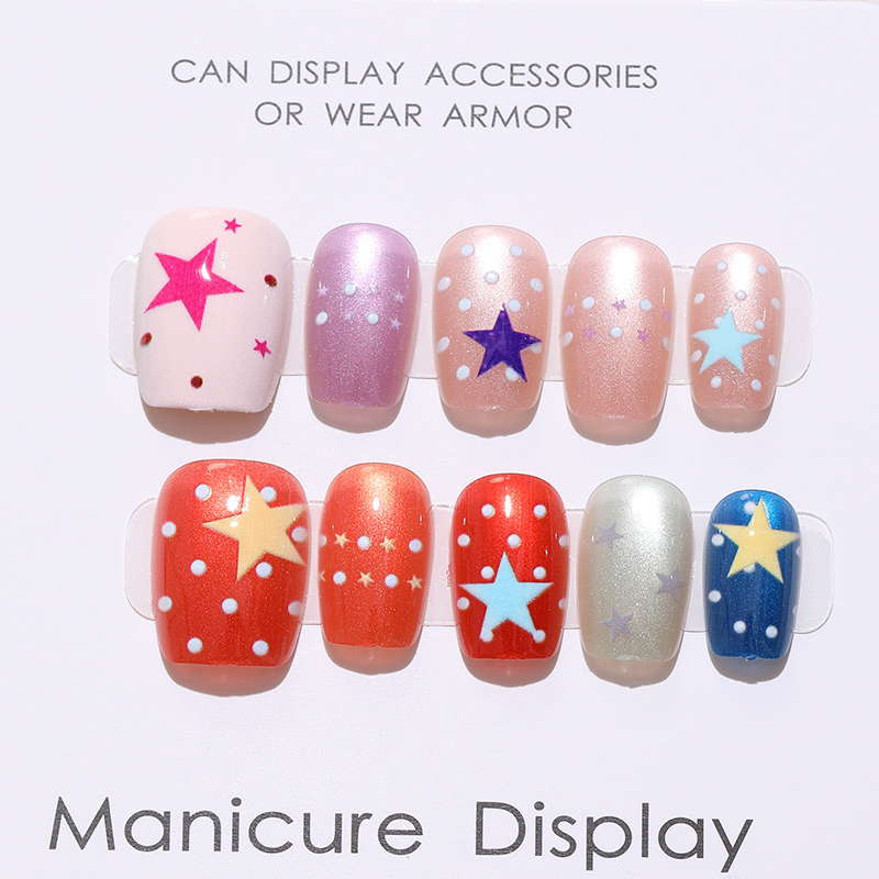 10Pcs Kuku Palsu Gaya Korea un - Nail Art Eye Cat ulasan dan harga