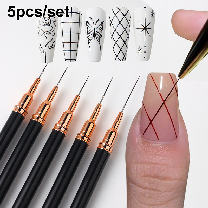 # 5 Buah/Set Kuas Liner Seni K - Nail Fan Brush ulasan dan harga