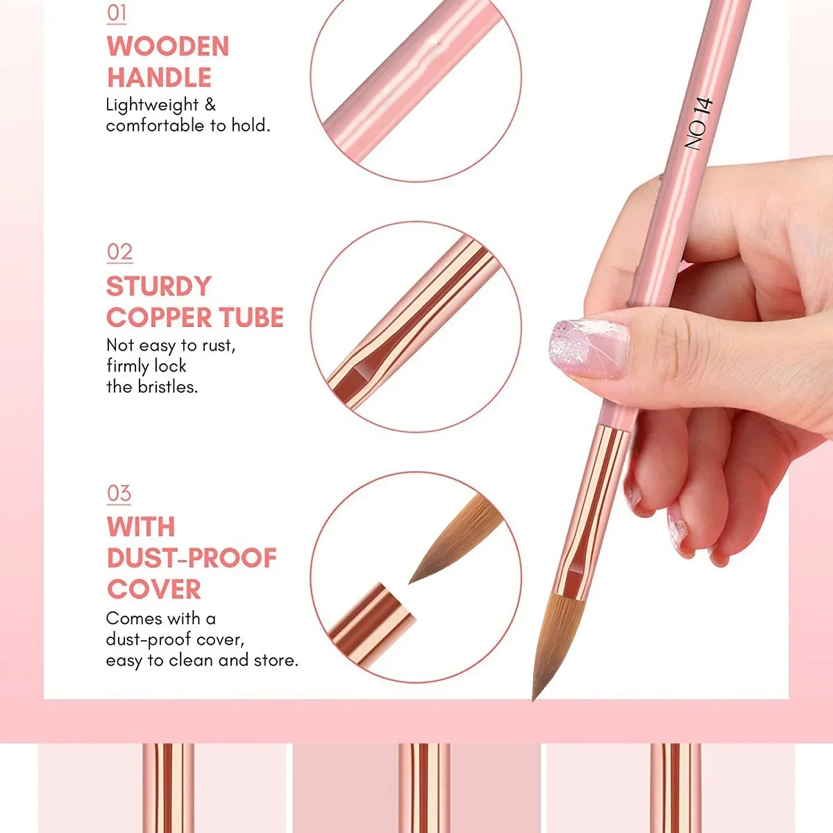 Set manikur alat perawatan kuk - Nail Fan Brush ulasan dan harga