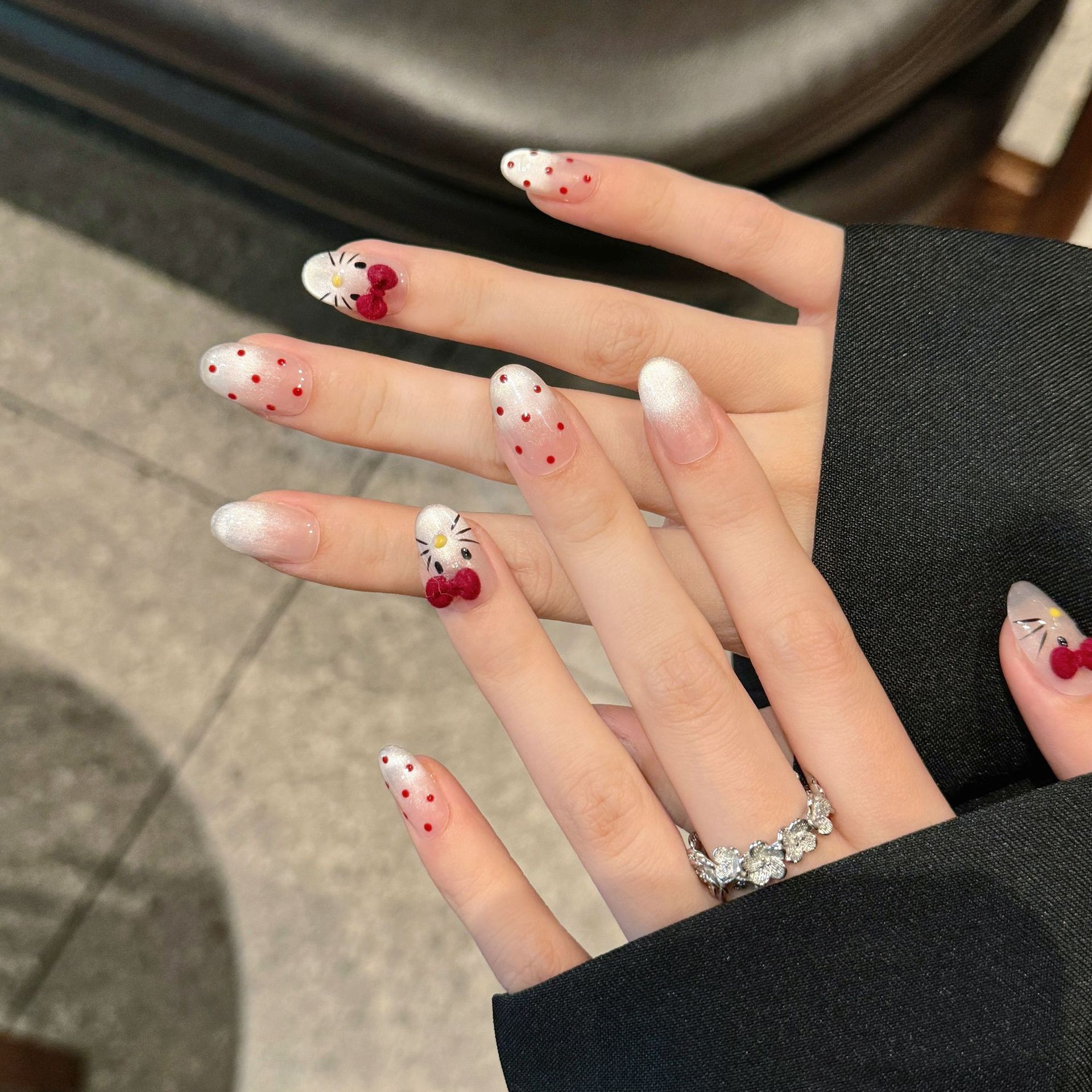 10 Buah Seni Kuku Oval Buatan  - Nail Art Eye Cat ulasan dan harga
